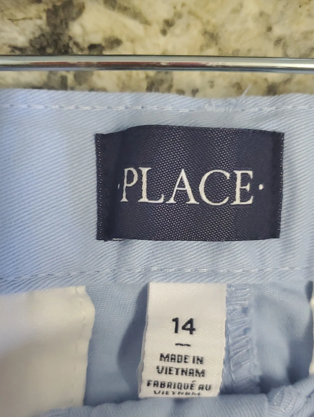 CHILDRENS PLACE BOYS Light Blue Flat Front Shorts with Striped Belt